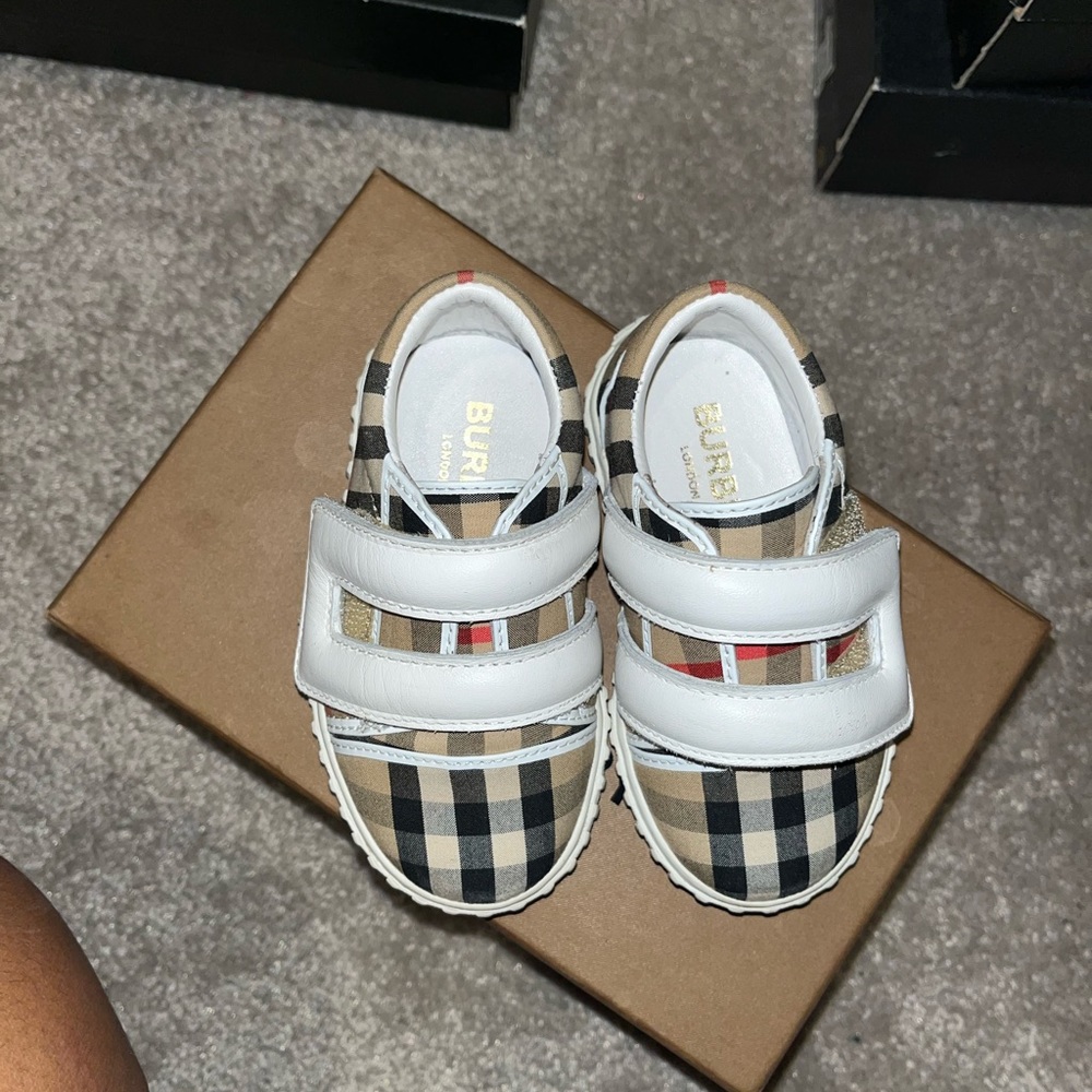 Burberry Kids Baby Mark Vintage Check Canvas Sneakers